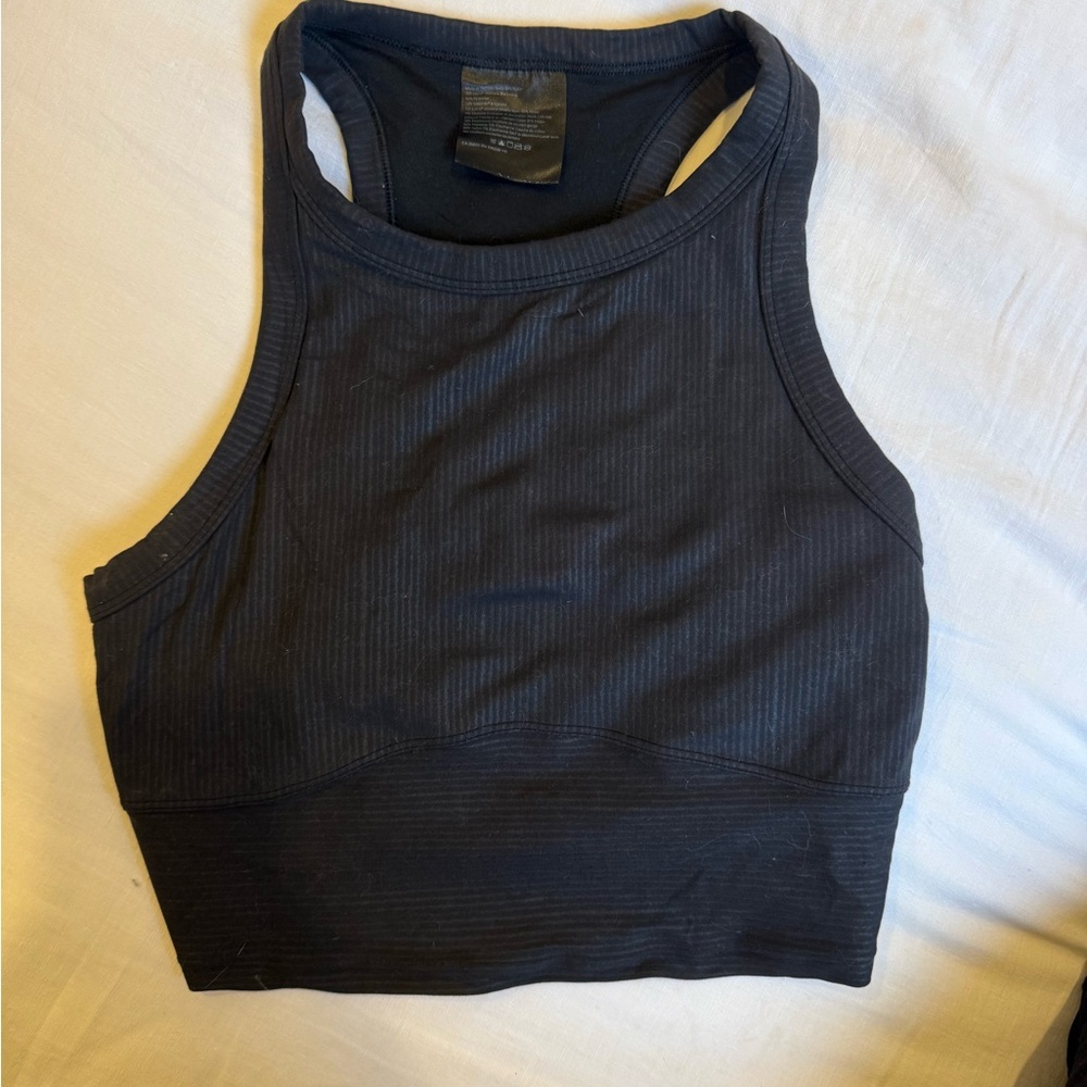 Lululemon Athletica Navy Ribbed Crop Top